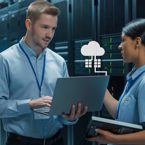 Engineers migrating application services to a cloud dashboard