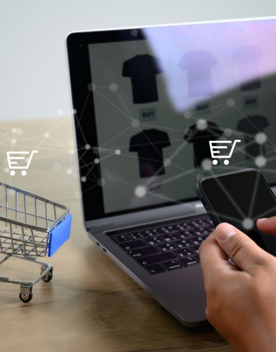 Graph showcasing trends in mobile commerce and digital sales channels